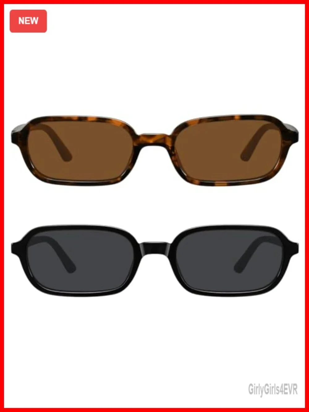 Retro Rectangle Sunglasses Women Small Trendy 90s UV400 Protection